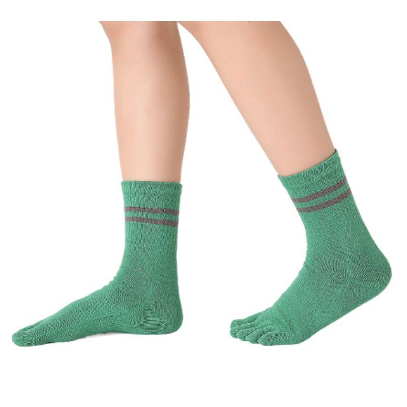 

[Носки для йоги с пятью пальцами и противоскользящим покрытием] Профессиональные женские носки с пятью пальцами для взрослых, носки для начинающих для спорта и фитнеса, клетчатые, дышащие Small size socks/Green [for 35-38 yards]]