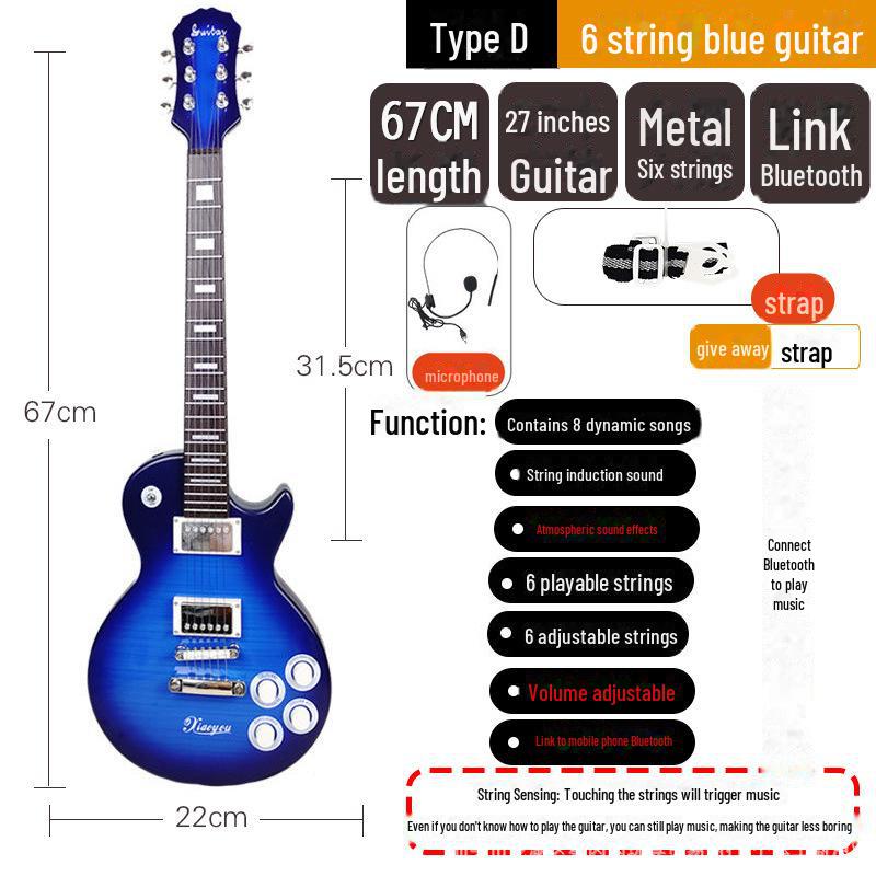 Children's Electric Guitar Toy: 6-String Beginner Bass for Boys and Girls