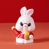 Rabbit Statue Resin Rabbit Figurine Decor Feng Shui Bunny Ornament for Home Office Car Decoration C