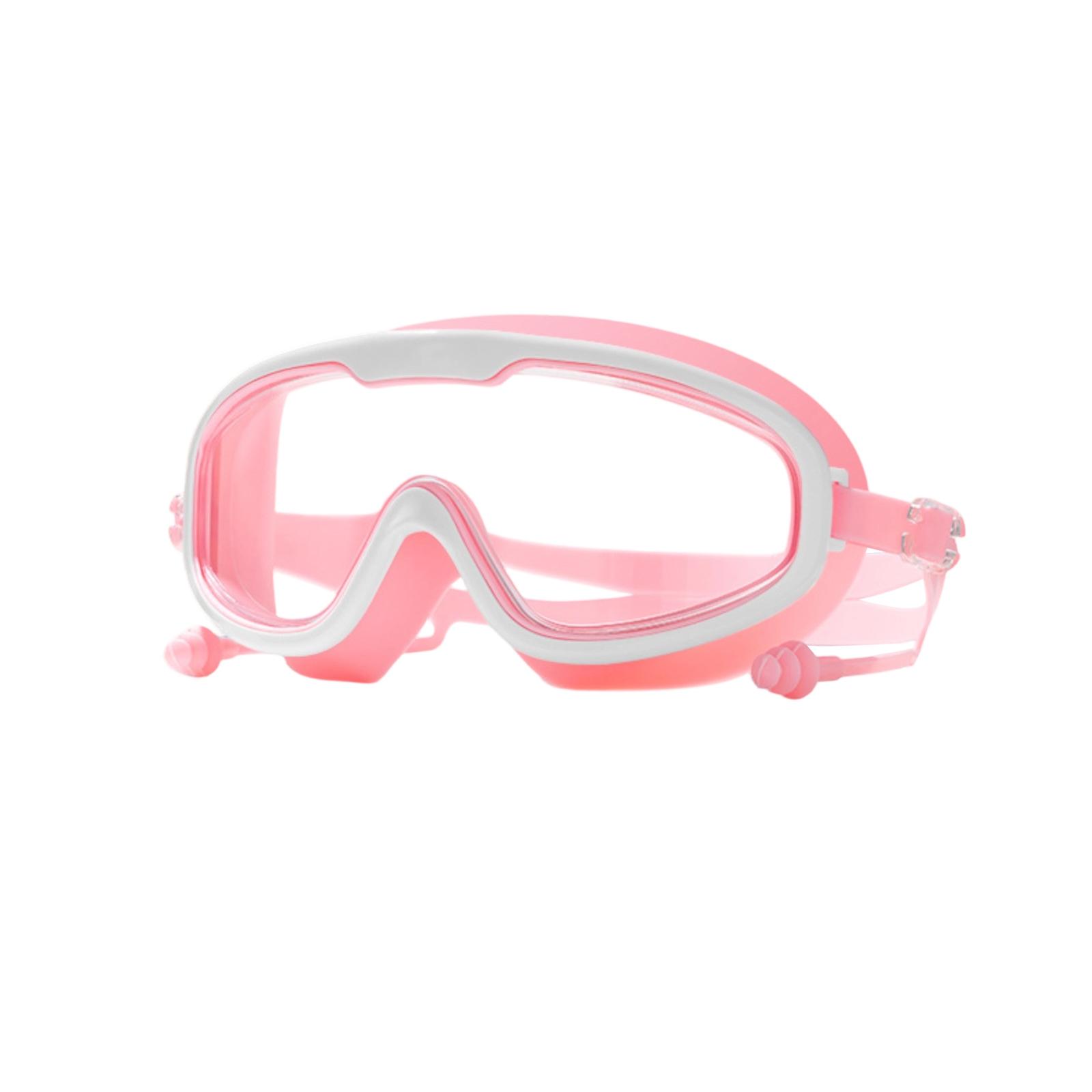 Children s Swimming Goggles, Large Frame, High Definition, -Fog, Children s Swimming Gear With Earplugs. One Size
