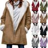 Manteau chaud à manches longues et fermeture éclair pour femme, couleur unie, ample, en peluche, à la mode