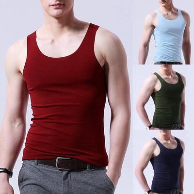 1PC Mode Schlank Engen Unterhemd Bouncy Top männer Nahtlose Eis Seide Tank Elastische Casual Solide