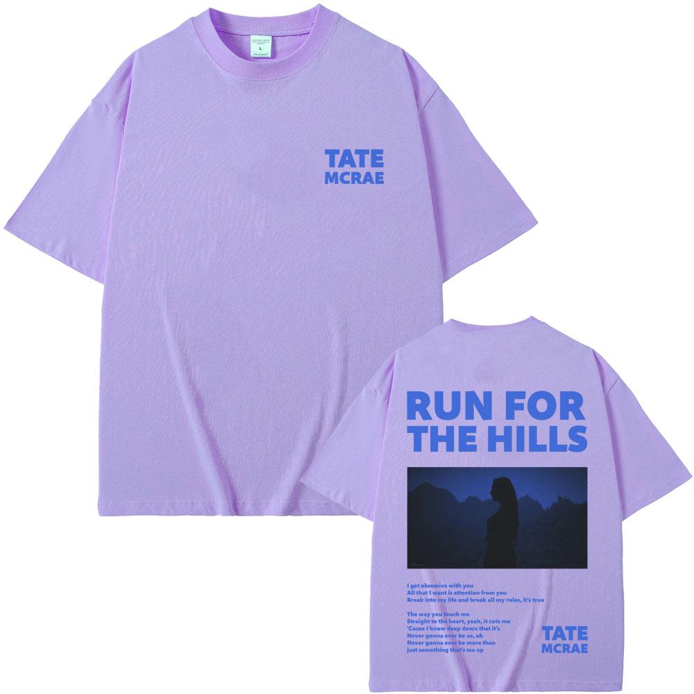 

Співачка Тейт Макрей Думай пізніше Біжи з пагорбів Графічна футболка Чоловіча Повсякденна Оверсайз Футболка Чоловіча Жіноча Мода Вінтажна Футболка S