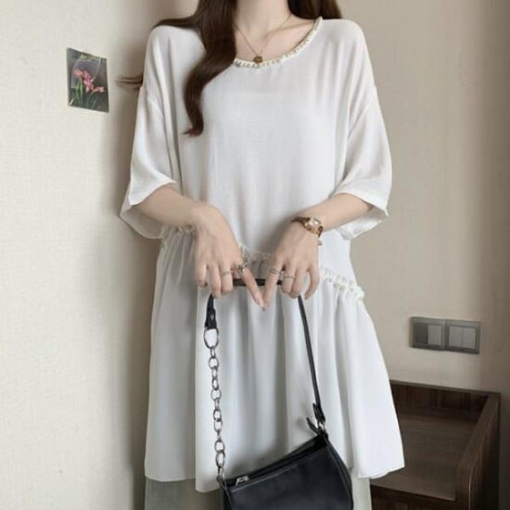 Navava Women Loose FiT Pearl PoinT T shirT nT2834