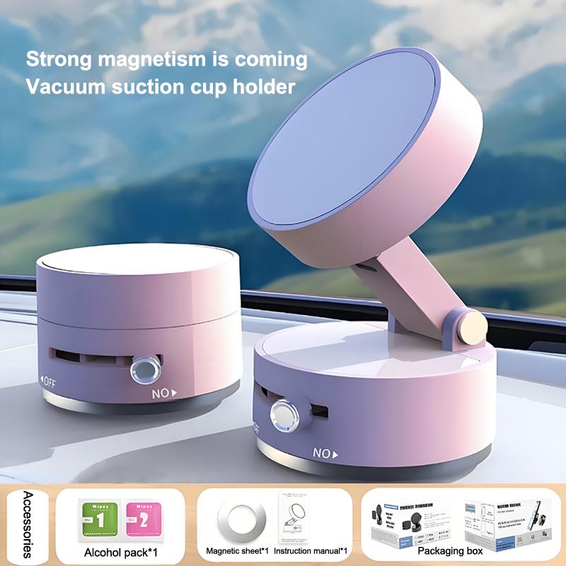 Magnetic Vacuum Suction Cup Car Phone Holder | Strong Adsorption Mount for Dashboard