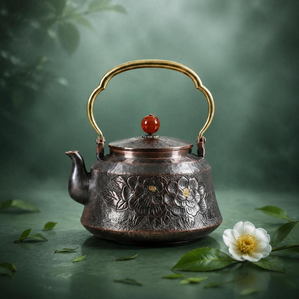 Hammered Copper Teapot Heat Conductive Retro Additional Thick Solid Tea Pot