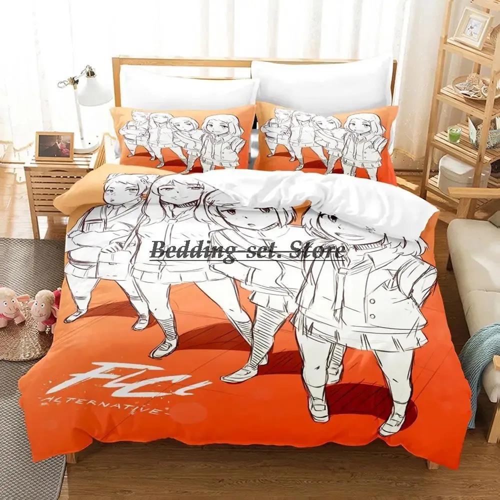Flcl Alternative Bedding Set Single Twin Full Queen King Size Bed Set Aldult Kid Bedroom Duvetcover Sets 3D Anime Bed Sheet Set