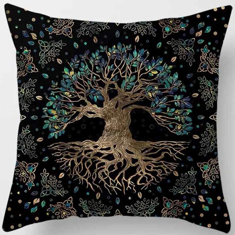 Dark World Tree Print Pillow Cover Home Decor Car Sofa Cushion