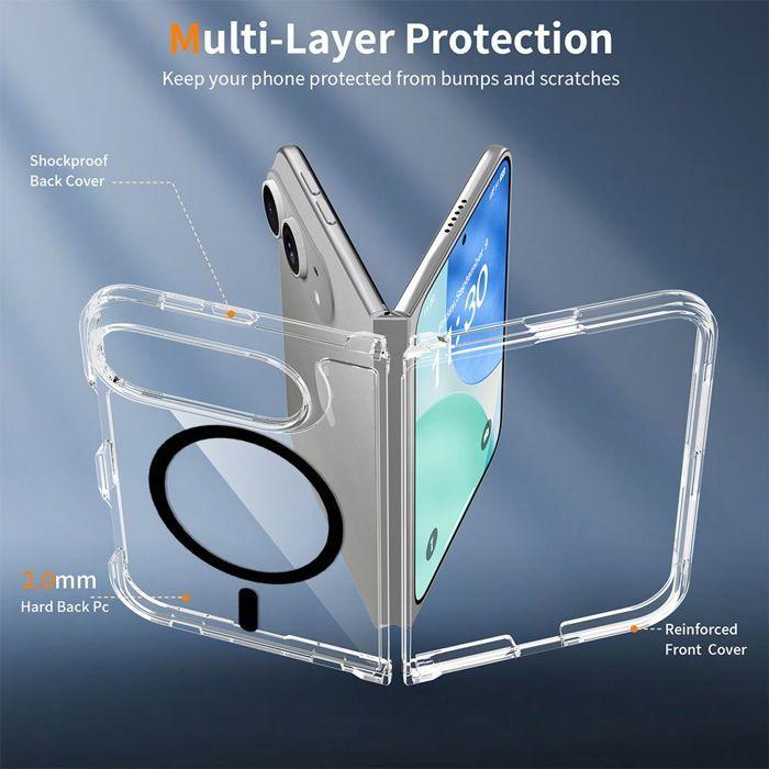Coque pour iPhone Duo, Protection Anti-Rayures Antichoc avec Anneau Magnétique Noir