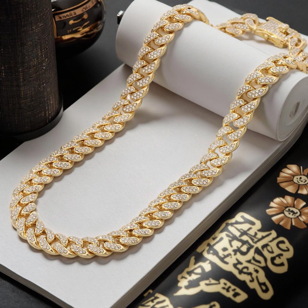 Hip Hop Rapper Sterling Silver Link Chain Custom Moissanite Cuban Bling Diamonds Mens Cuban Link Chain