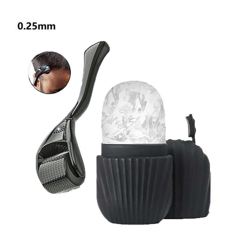 Ice facial roller tool skin care beauty two-piece set suitable for skin beard 0.25mm needle micro facial roller tool