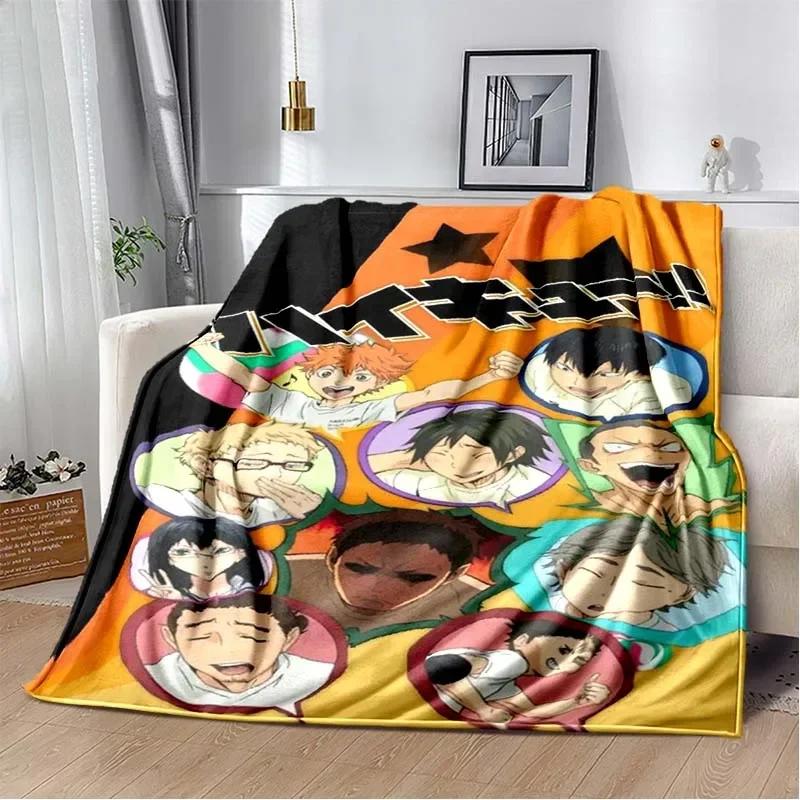 Anime Haikyuu Cartoon Volleyball Blanket Flannel Soft Throw Blanket for Home Bedroom Bed Sofa Picnic Travel Office Throw Blanket