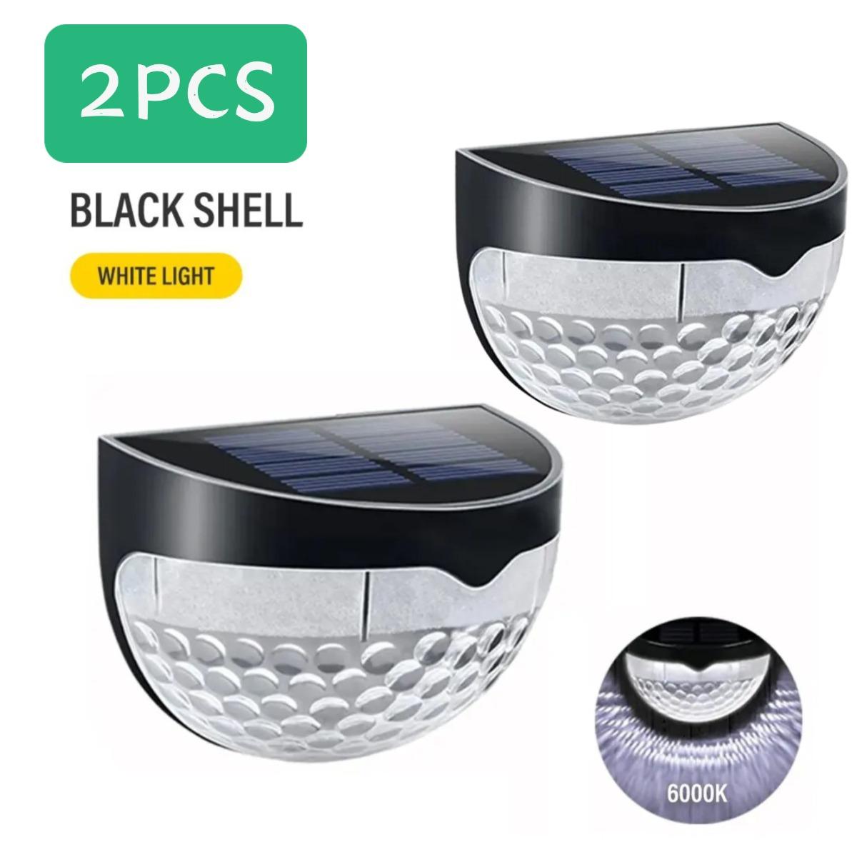 

2/4 шт. Солнечный свет Наружное освещение, Центральное управление, Индукционное украшение двора, Солнечный настенный светильник, Полукруглый светильник для лестницы, Светильник для заливки стен 2PCS-White light