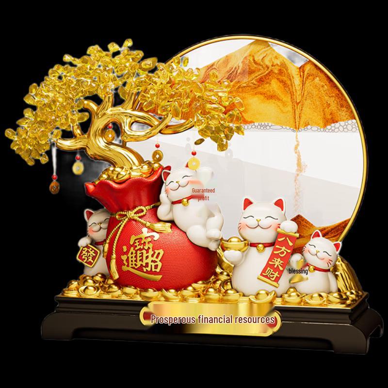 New Chinese Fortune Cat Lucky Tree Ornament