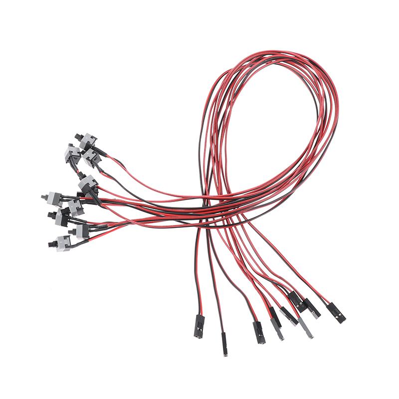 10Pcs50Cm Power Button Switch Cable For Pc Switches Reset Computer Push Button