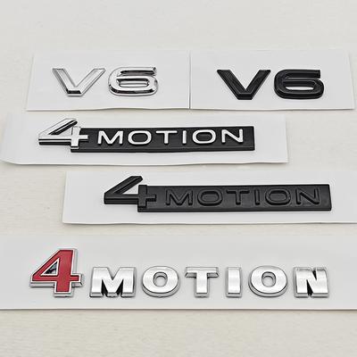 3D ABS Car Letters Logo 4Motion V6 Rear Trunk Badge Emblem Sticker Decals For T-ayron G-olf MK4 5 T-iguan Accessories