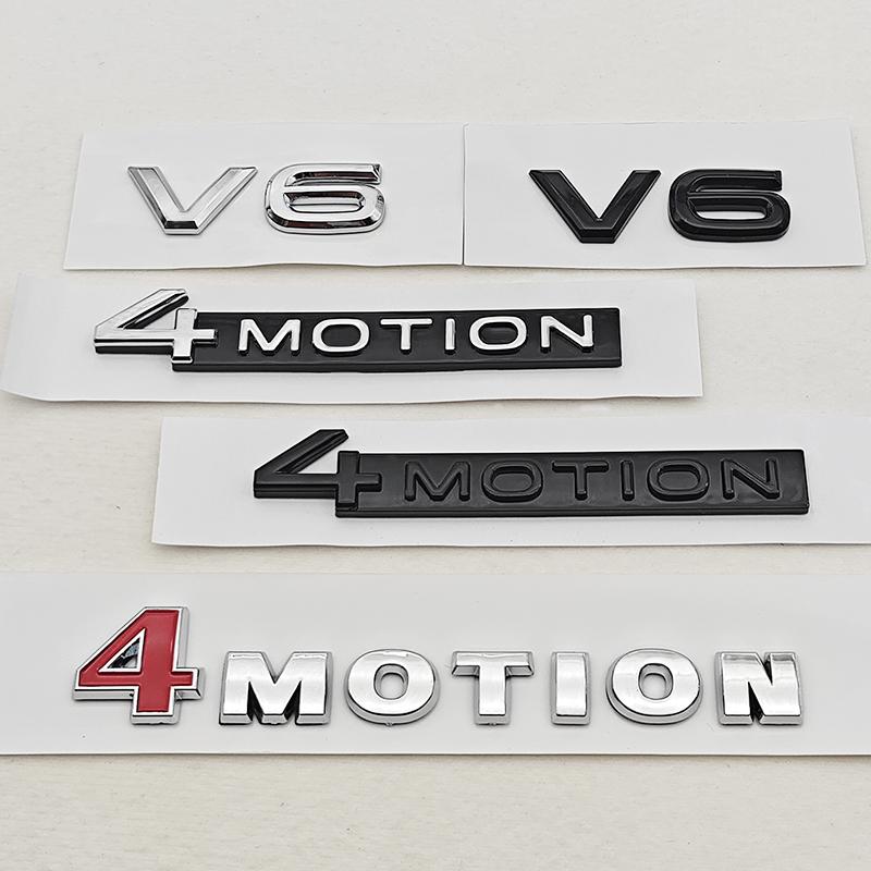 3D ABS Car Letters Logo 4Motion V6 Rear Trunk Badge Emblem Sticker Decals For VW Tayron Golf MK4 5 Tiguan 4MOTION V6 Accessories zf2