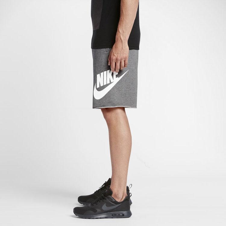 Nike Large Swoosh Print Loose-Fit Knit Shorts Men Shorts Grey 836278-091