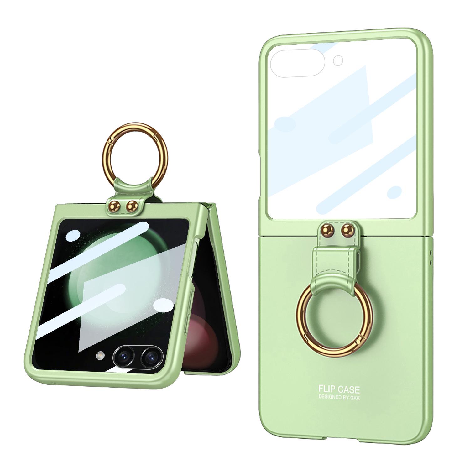 

Samsung Z Flip 5 Case: Ultra-Thin Frosted Hard Shell with Finger Ring and Large Window Samsung Flip 5
