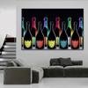 Champagne Bottle Wall Art Canvas Painting Luxury Poster Wine Bottle Print Picture Modern Home Room Wall Decor Unframed