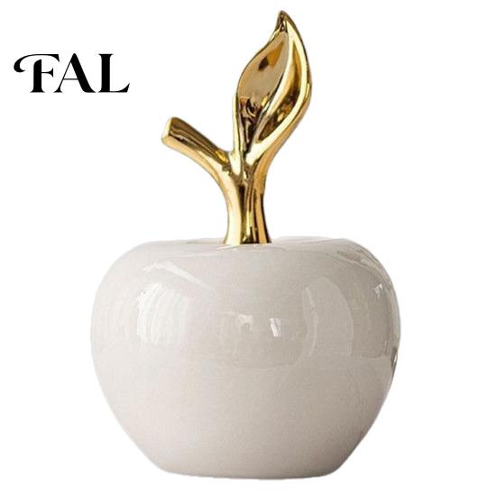 Elegant Living Room Table Ornaments Resin Apples Figurine with Leaf, Minimalist Fruit Ornament, Unique Gifts for Opening Ceremony Arts Crafts