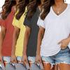 1Pc Plus Size Casual Women's Comfortable Cotton Summer T-shirt Solid Color Top
