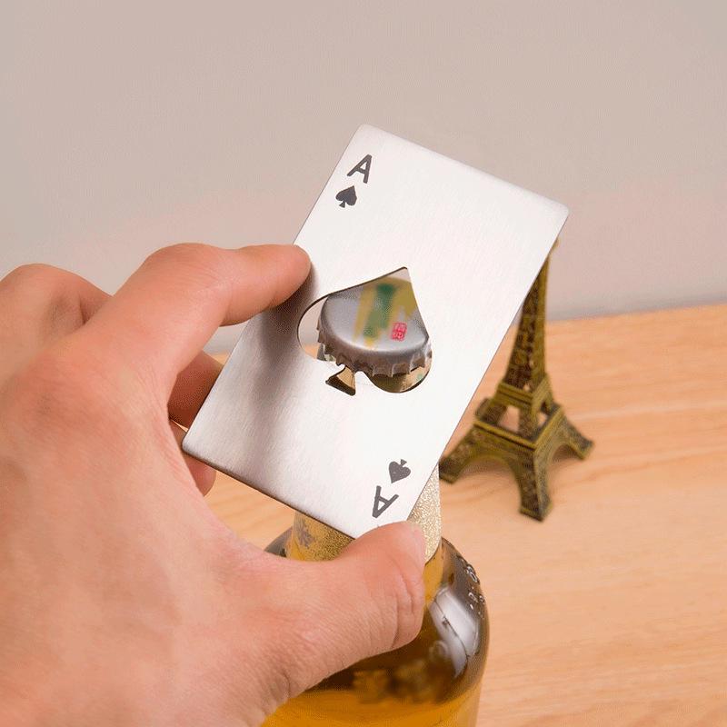 Ace of Spades Metal Bottle Opener - Portable Bar & Household Tool