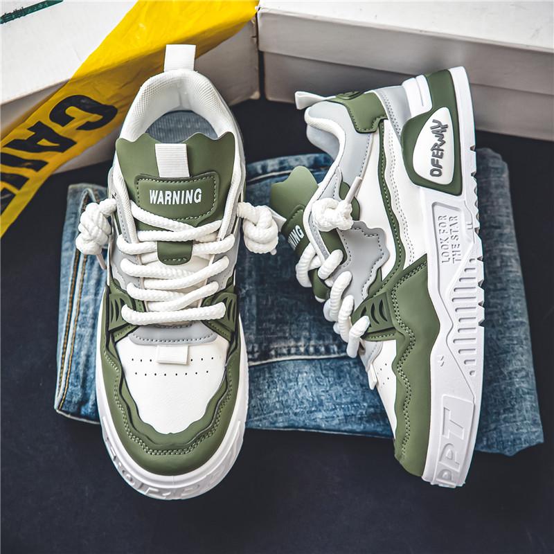 

Кроссовки осень-весна мужские вулканизированные туфли на платформе модные белые кожаные туфли повседневные кроссовки мужские Chaussure Homme 44 армия зеленый