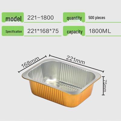 ZISIZ Gold Rectangular Aluminum Foil Food Containers with Lids