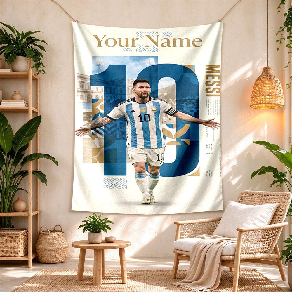 Football Messi Custom Tapestry Aesthetic Wall Tapestry Soft Durable Fabric Ideal for Gift Wrapping Multi-purpose for All Occasions