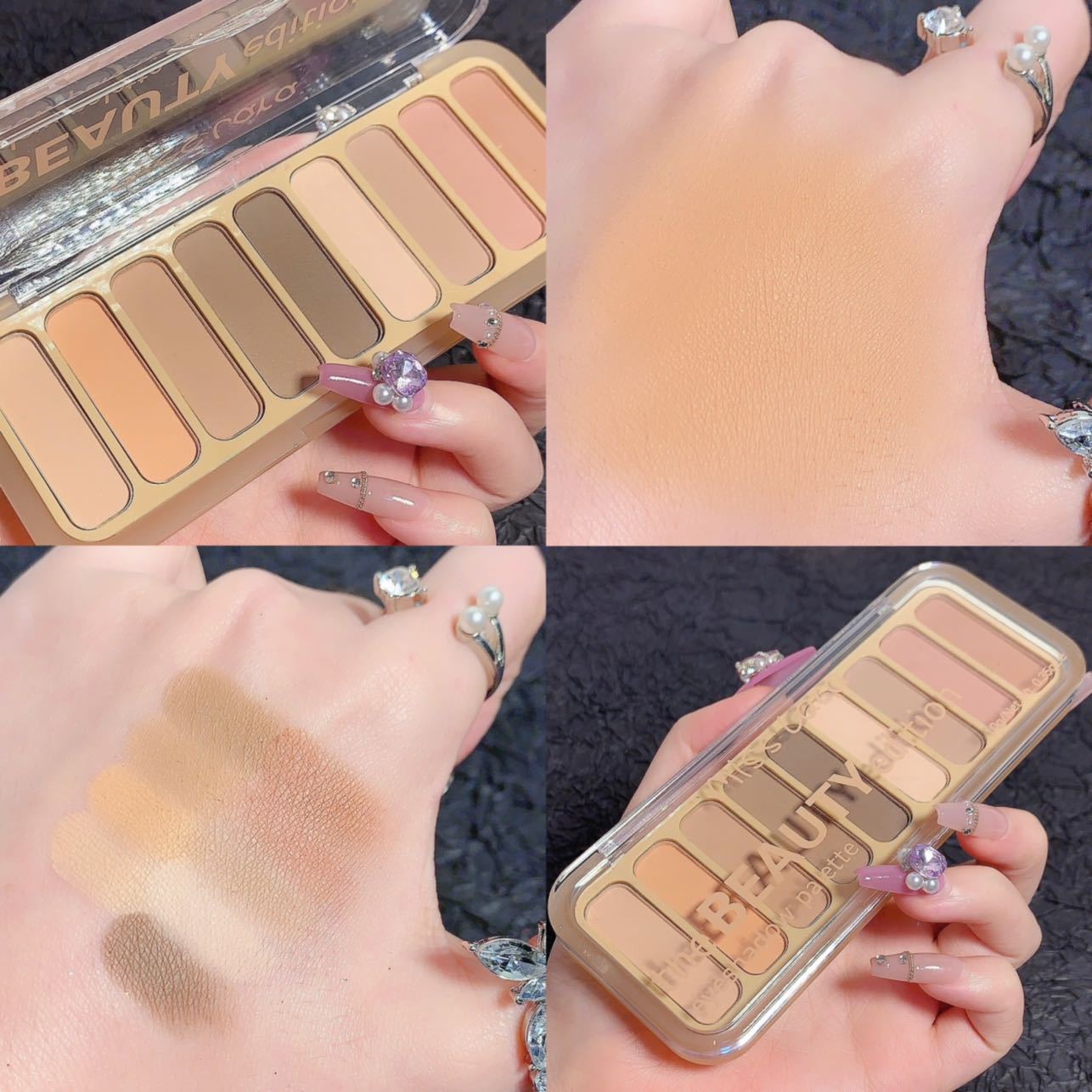 

9-цветная многофункциональная палетка теней для век - матовые мерцающие тени для век, контуринга под складкой и макияжа носа 4#