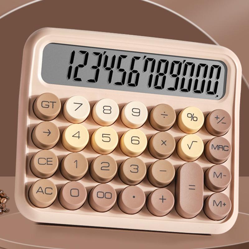 Mekanik Tuşlar Retro Daktilo Hesap Makinesi Kırtasiye Büyük Ekran Vintage Gradyan Renkli Hesap Makinesi Kullanımı Kolay Taşınabilir