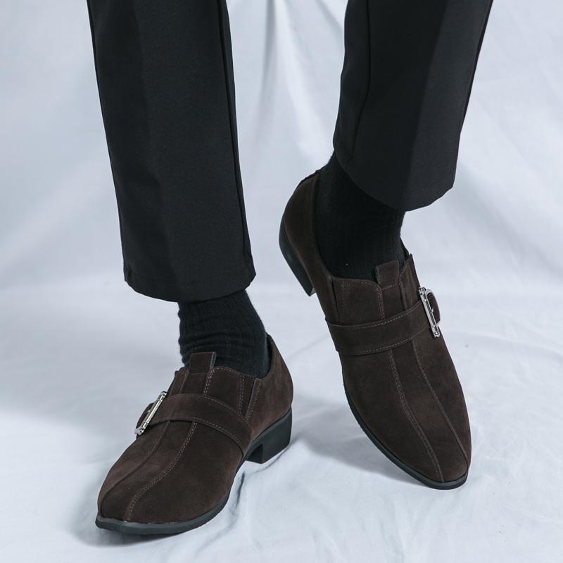 Fashion Spring Hot Selling Men's Suede Leather Shoes Pointed Tips Classic Men's Business Casual Shoes High-quality Loafers Comfortable