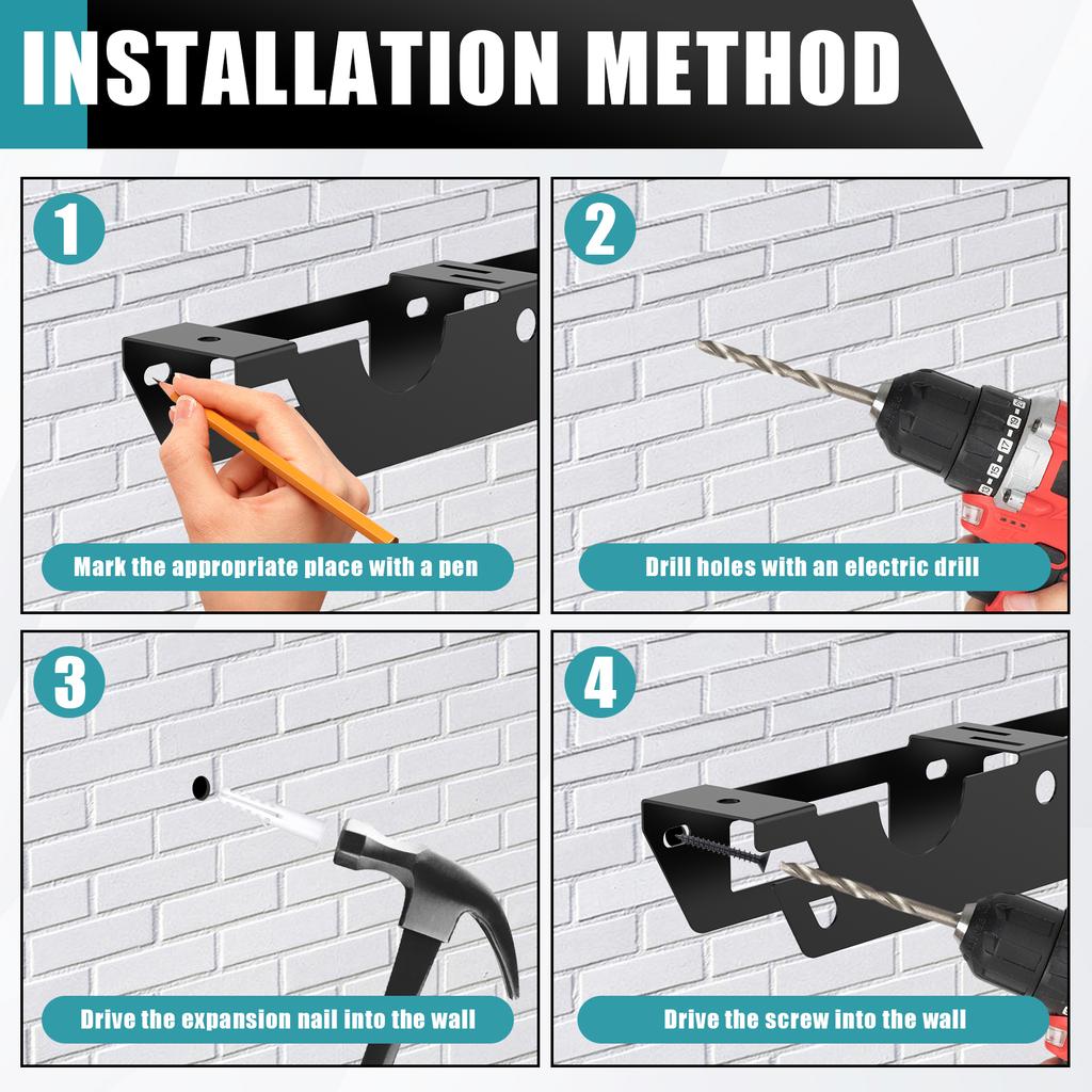 Angle Grinder Holder 3 Bay Metal Angle Grinder Rack with Cord Hanger Wall Mount Bracket for Cutters Polishers, Garage Workspace