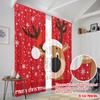 2 Stück, 2D-Flachdruckmuster Vorhänge Niedliches Rentier Weihnachten Schnee_b Vielseitiger Stoff (ohne Stange) Vielseitig Alles Ideal für