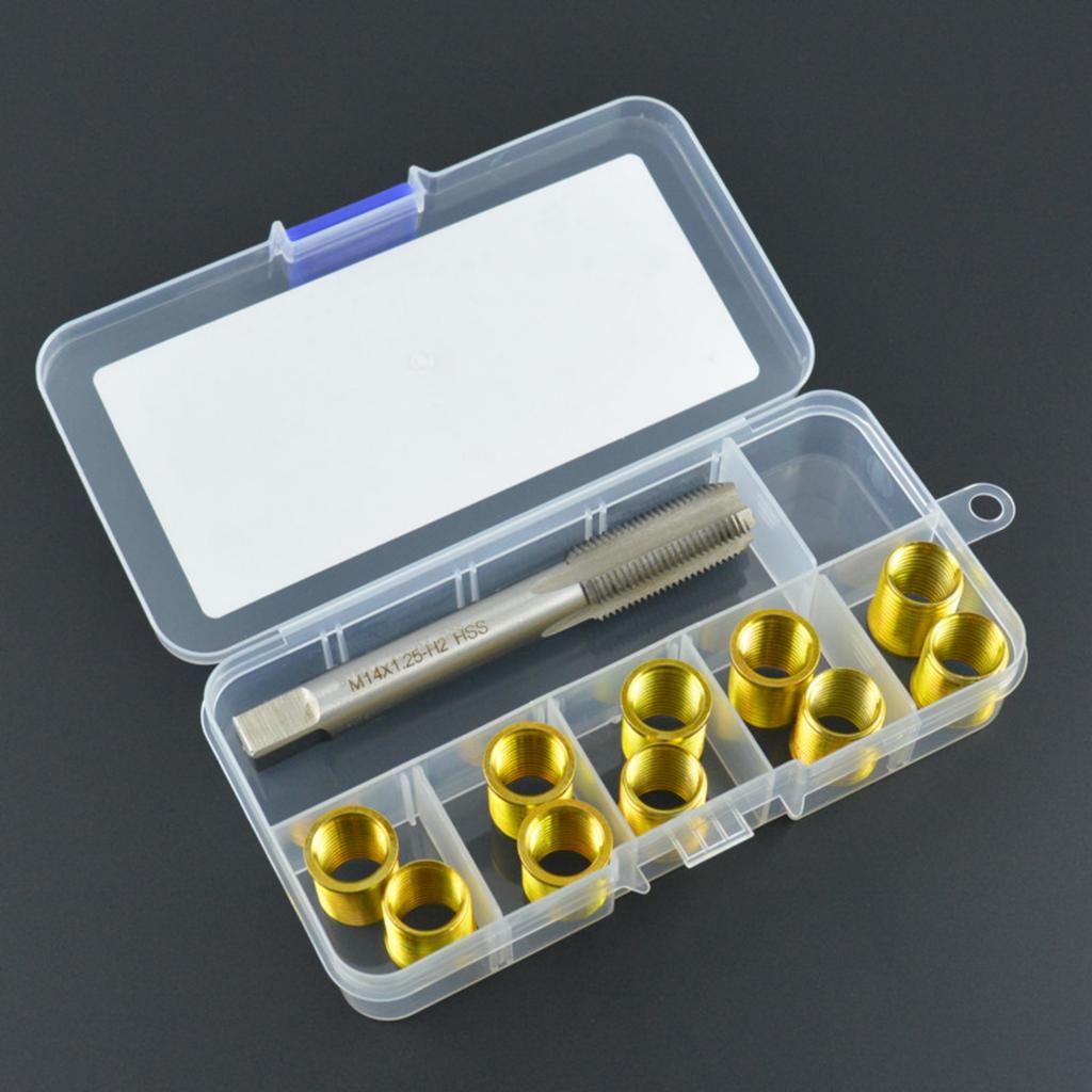 Kit di Riparazione Filettatura Candele ad Alta Precisione M12x1.25 Installazione Semplice per Veicoli Manutenzione del Motore Rapida e Facile