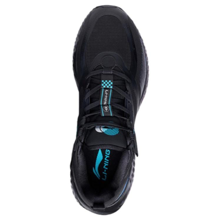 Li Ning Cloud Shield Fashion Abrasion Resistant Breathable Low Top Running Shoes Men's Black Blue AGLR233-2