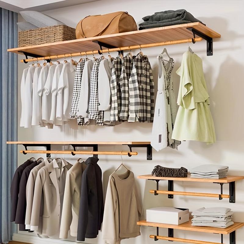 2pcs Heavy-Duty Metal Wall Hooks - Sturdy Triangle Shelf Support Bracket for Wardrobe, Closet, Entryway - Durable Furniture Hardware Organizer