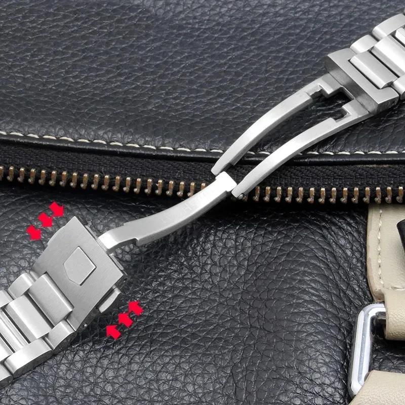 Solid Stainless Steel Watchband For Tag Heuer Carrera CBN2A1D Competitive Potential WAY201S Series Male Watch Straps 22mm