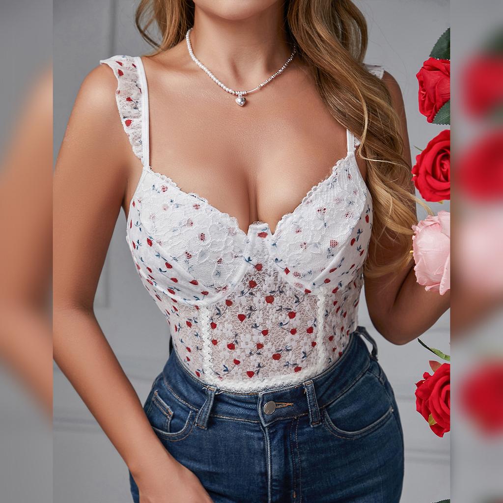 Fashion Fragmented Slim Fitting Lovely Lace Bodysuit Lingerie