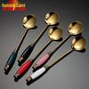 Qianxing European Retro Ceramic Handle Stainless Steel Coffee Stirring Spoons