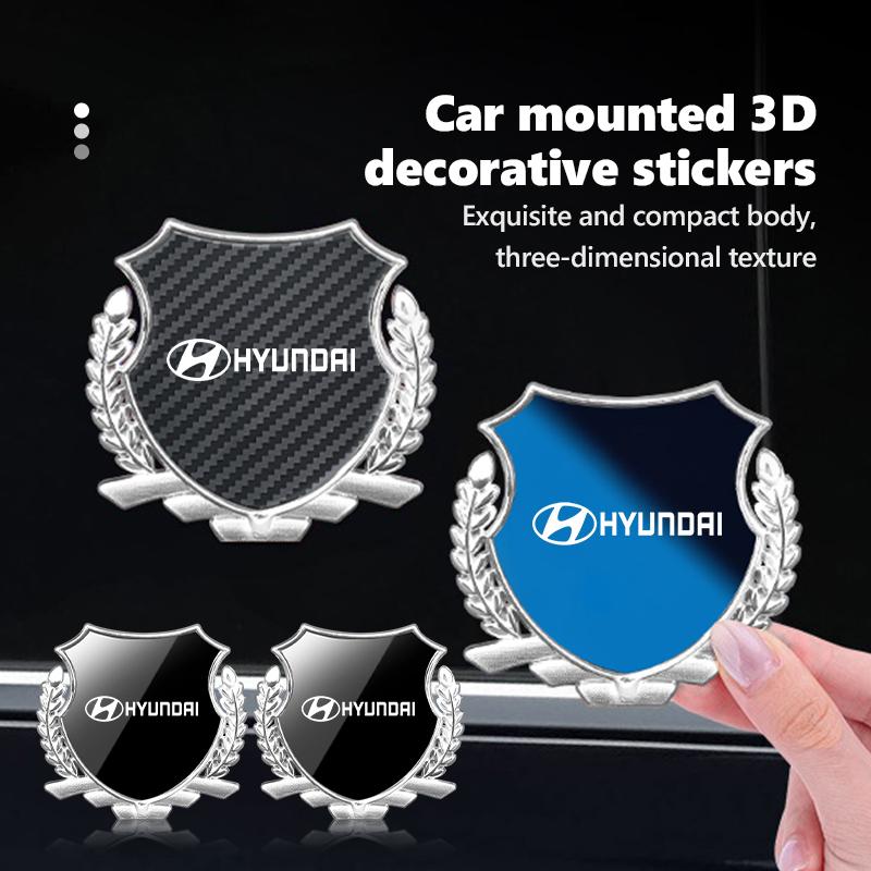 For Hyundai Metal Car Sticker Side Modification Sign Window Body Auto Logo i30 i20 i10 i40 Tucson Kona Sonata Veloster Elantra u2