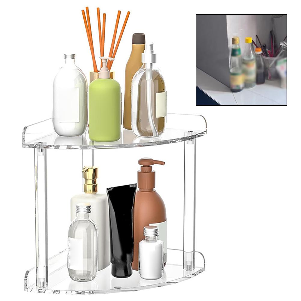 2 Tier Clear Acrylic Bathroom Counter Organizer Kitchen Countertop Corner Organizer Storage Rack 7x7x8 Inch Clear Vanity Storag China Mainland 7500₽
