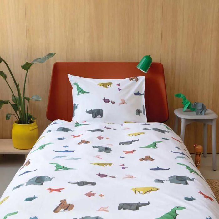 Snurk Parure de lit Origami animaux du zoo 135 x 200