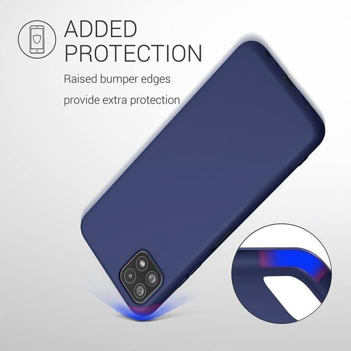 Coque - BOOLING - Samsung Galaxy A22 5G - Silicone - Anti-choc - Bleu Marine