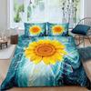 Vintage Sunflowers Duvet Cover Set Letters Bedding Set Letters And Sunflowers Printed Retro Girls Queen Size 2/3pcs Quilt Cover
