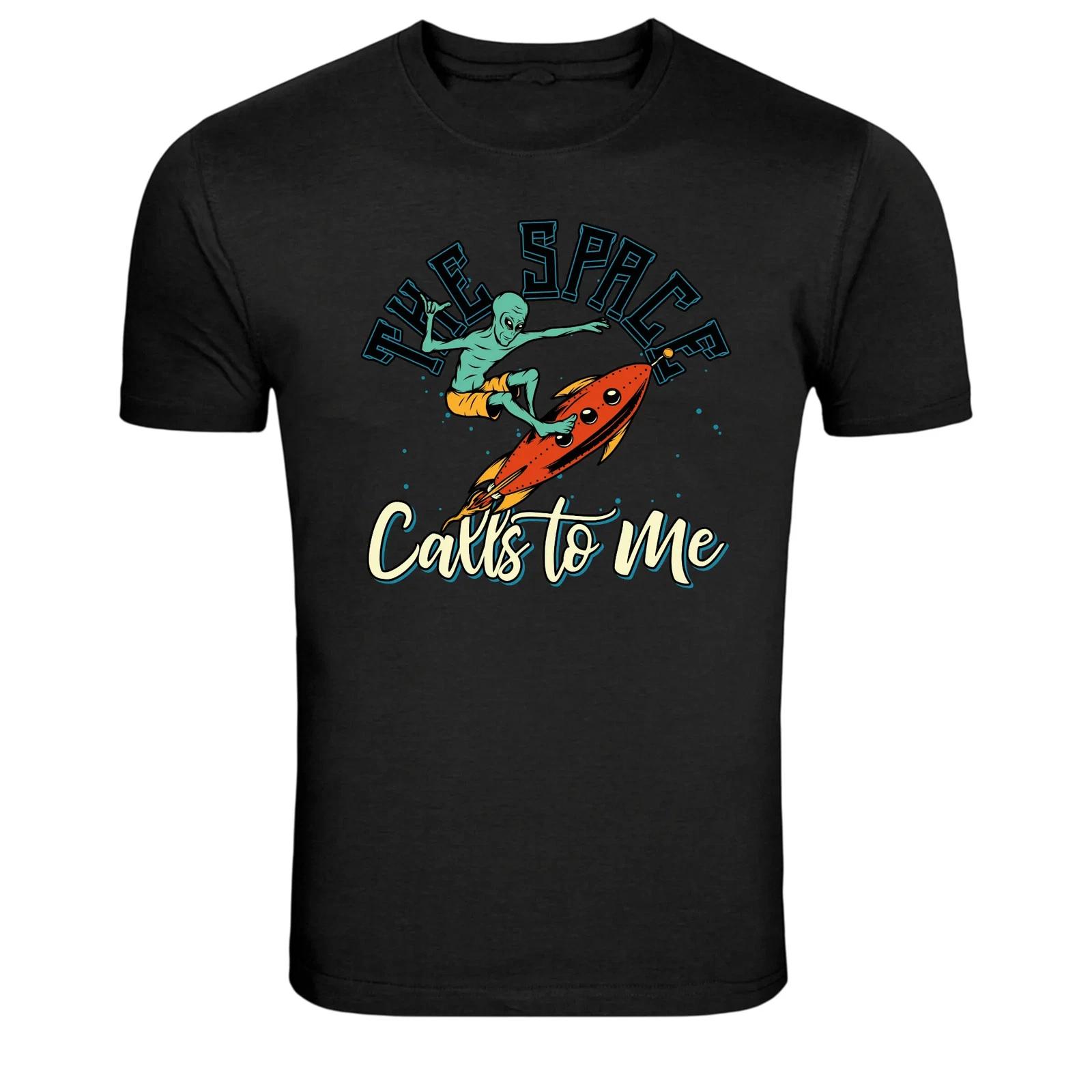 

The Space Calls To Me Alien Rocket Graphic T-Shirt 3XL