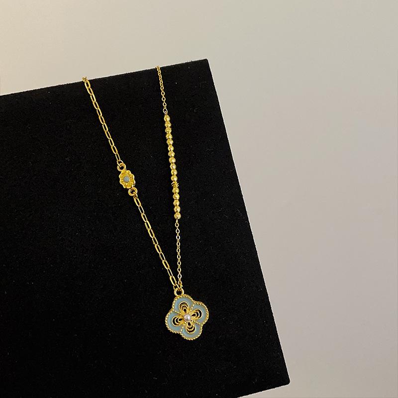 New Chinese Gourd Ruyi Lock Pendant Gold Necklace Women'S Light Luxury High-End Exquisite Versatile Neck Chain Sweater Chain