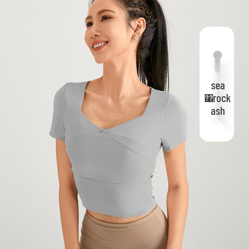 

Women s Quick-Dry Plus Size Short-Sleeve Yoga Top Set for Summer 2025 Fitness & Running XL