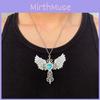 Trendy Gothic Y2k Angel Cross Alloy Necklace With Wing Elements For Fashion Lovers